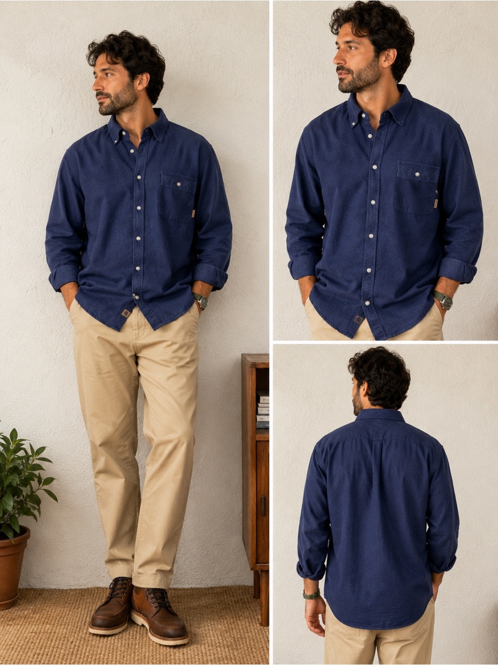 Legendary Whitetails Men’s XL Navy Blue Chamois Flannel Shirt Heavyweight